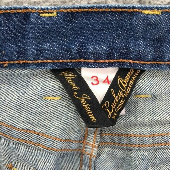 LUCKY BRAND Mens Size 34x28 Short Straight Leg 165 100% Cotton Blue Denim Jeans - Picture 7 of 16